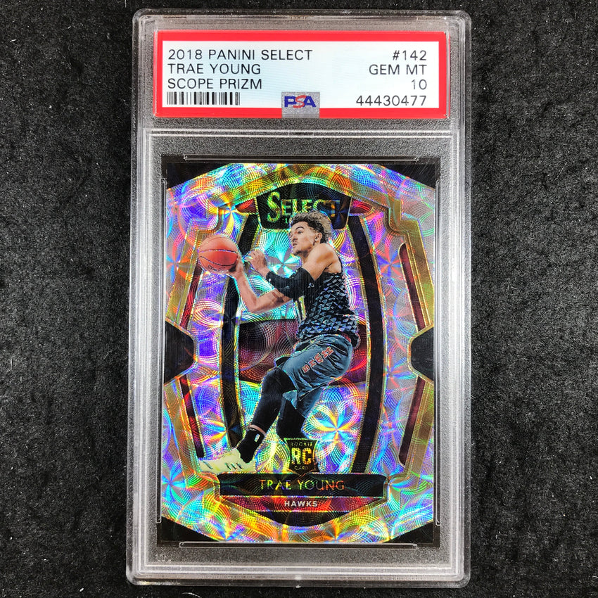 2018 Panini Select TRAE YOUNG Scope Prizm #142 PSA 10 (477)