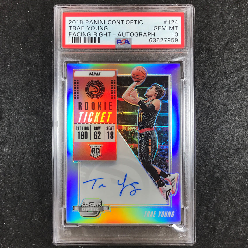 2018 Panini Contenders Optic TRAE YOUNG Autograph #124 PSA 10 (959)