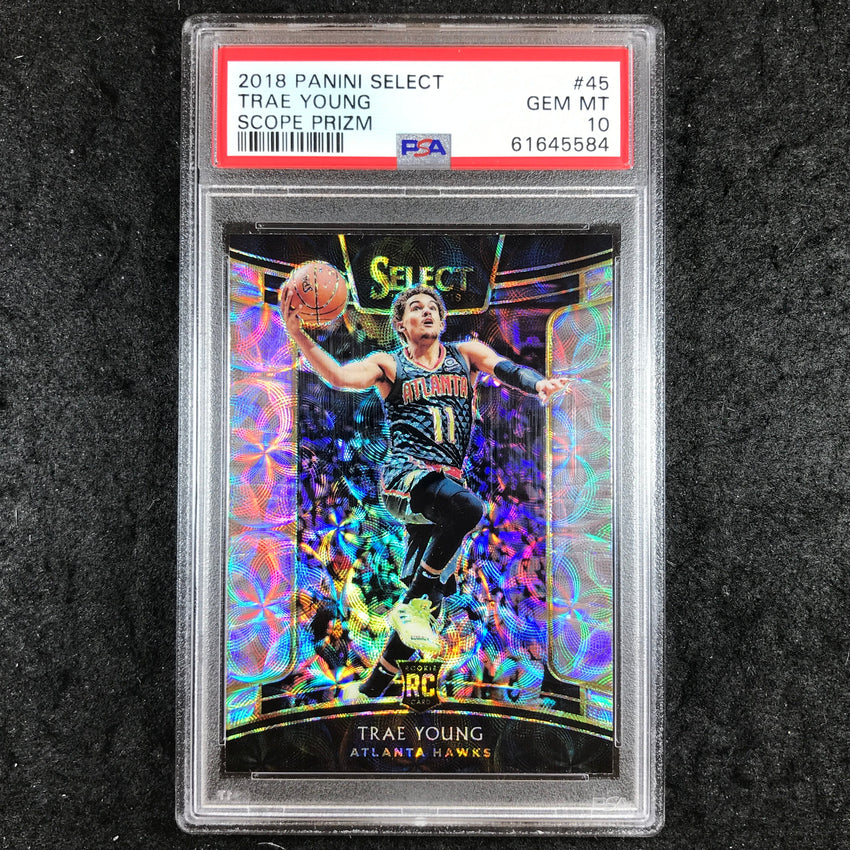 2018 Panini Select TRAE YOUNG Rookie Scope Prizm #45 PSA 10 (584)