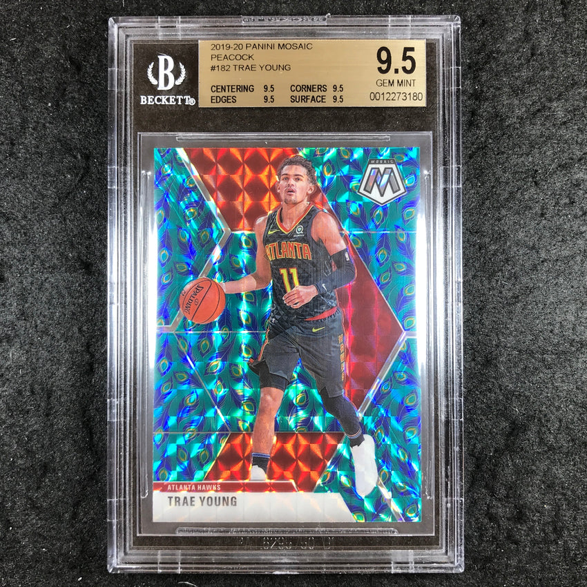 2019 Panini Mosaic TRAE YOUNG Choice Peacock #182 BGS 9.5 (180)