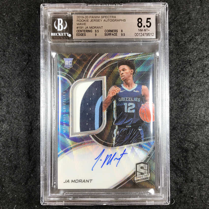 2019 Panini Spectra JA MORANT Rookie Jersey Auto Wave 20/39 #191 BGS 8.5 (512)