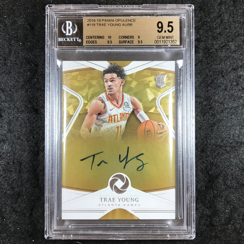 2018 Panini Opulence TRAE YOUNG Rookie Auto 90/99 #118 BGS 9.5 (352)