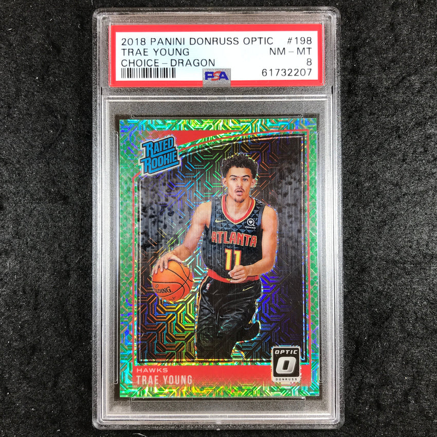 2018 Panini Donruss Optic TRAE YOUNG Rated Rookie Choice Dragon #198 PSA 8 (207)