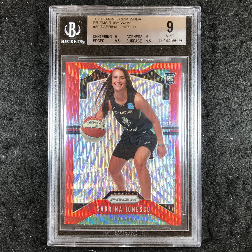 2020 Panini Prizm WNBA SABRINA IONESCU Rookie Ruby Wave #89 BGS 9 (699)