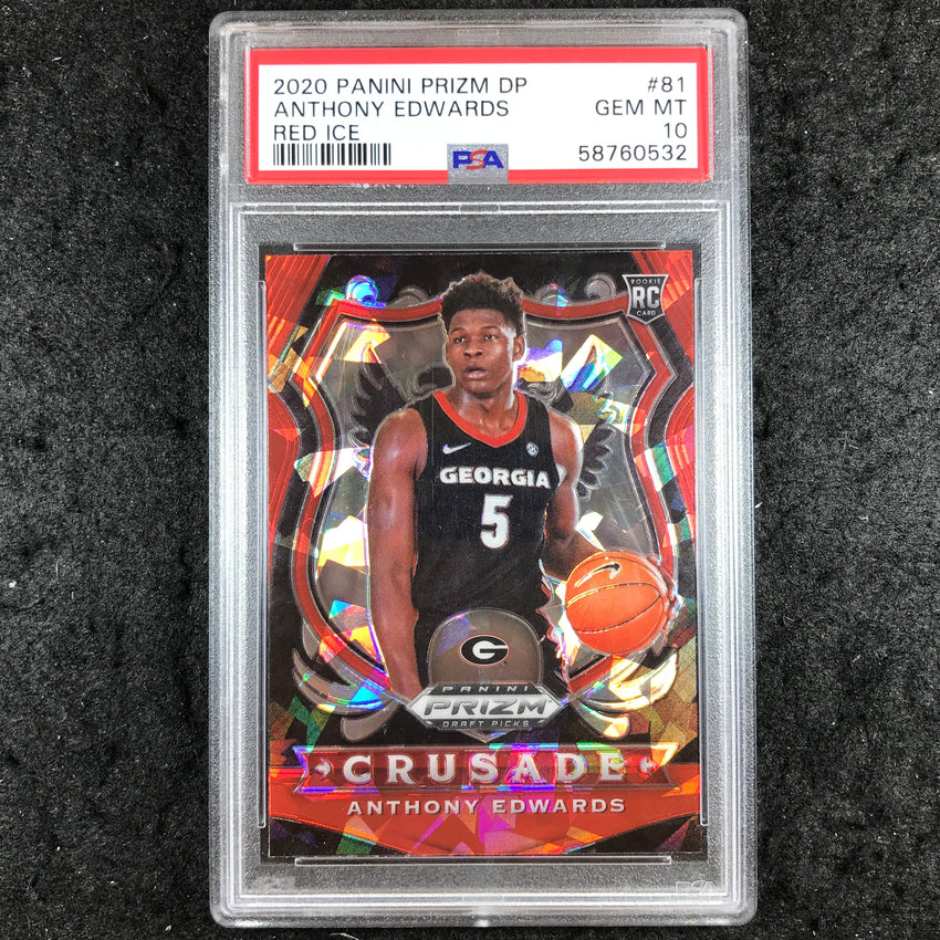 2020 Panini Prizm Draft Picks ANTHONY EDWARDS Red Ice #81 PSA 10 (532)