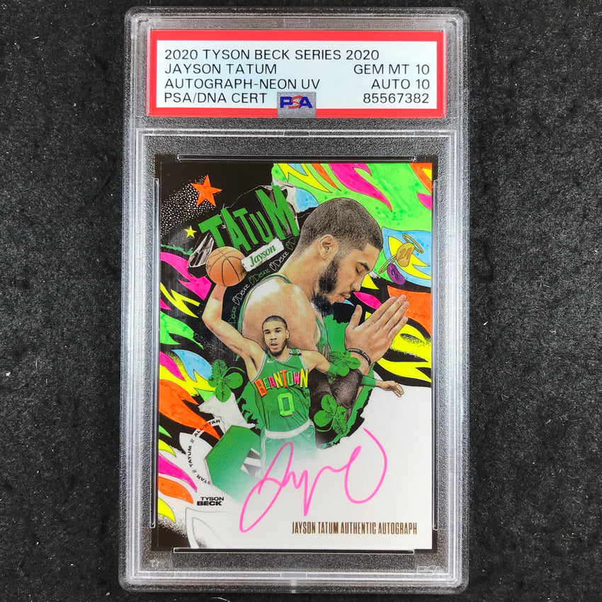 2020 Tyson Beck 2020 JAYSON TATUM Autograph Neon UV 15/15 PSA 10/10 (382)