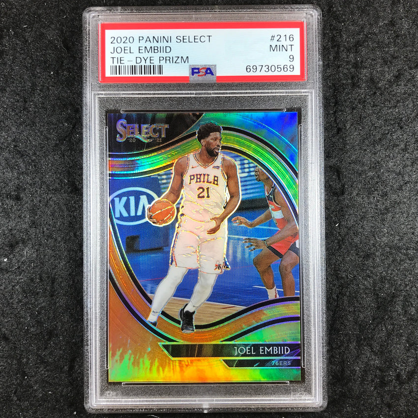 2020 Panini Select JOEL EMBIID Tie-Dye Prizm 6/25 #216 PSA 9 (569)