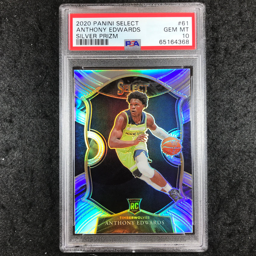 2020 Panini Select ANTHONY EDWARDS Rookie Silver Prizm #61 PSA 10 (368)