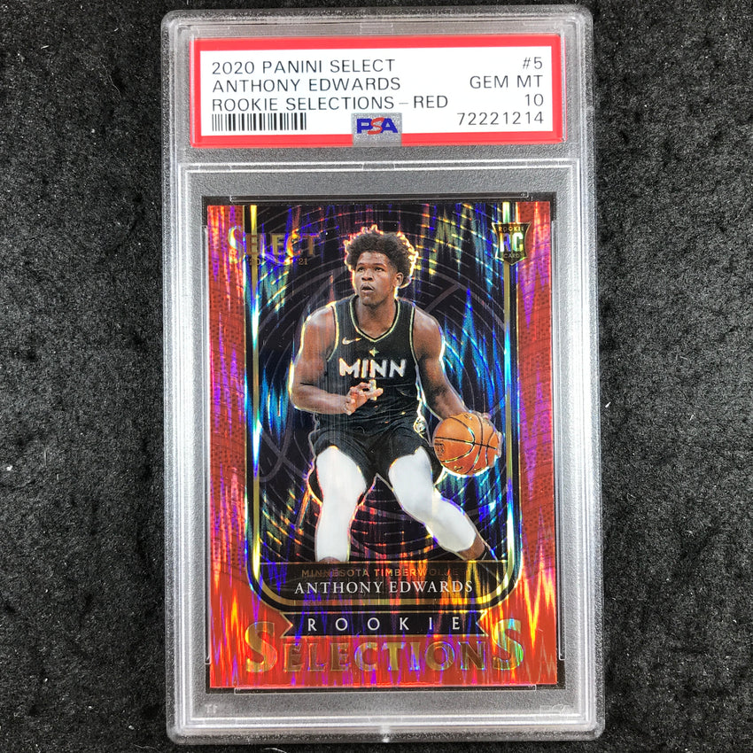 2020 Panini Select ANTHONY EDWARDS Rookie Selections Red #5 PSA 10 (214)
