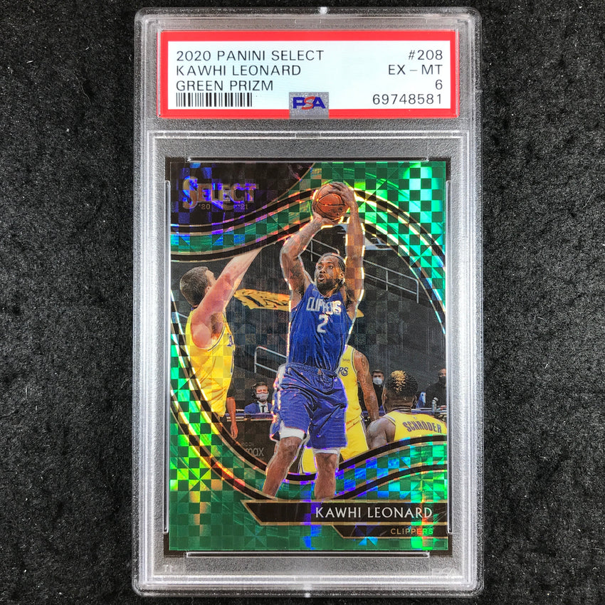 2020 Panini Select KAWHI LEONARD Courtside Green Prizm 5/5 #208 PSA 6 (581)