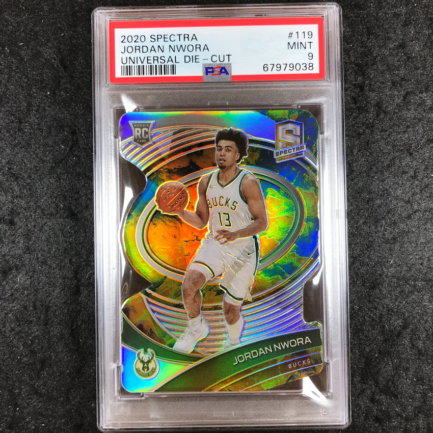 2020 Panini Spectra JORDAN NWORA Rookie Universal Die-Cut 7/8 #119 PSA 9 (038)