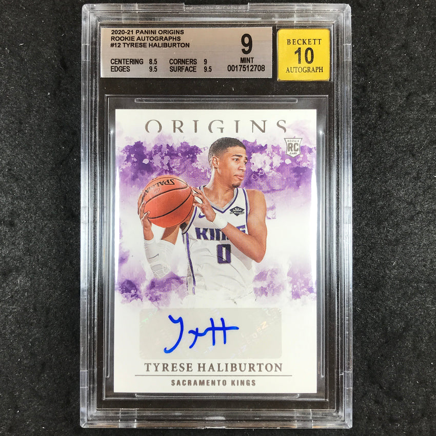 2020 Panini Origins TYRESE HALIBURTON Rookie Autographs #12 BGS 9 (708)