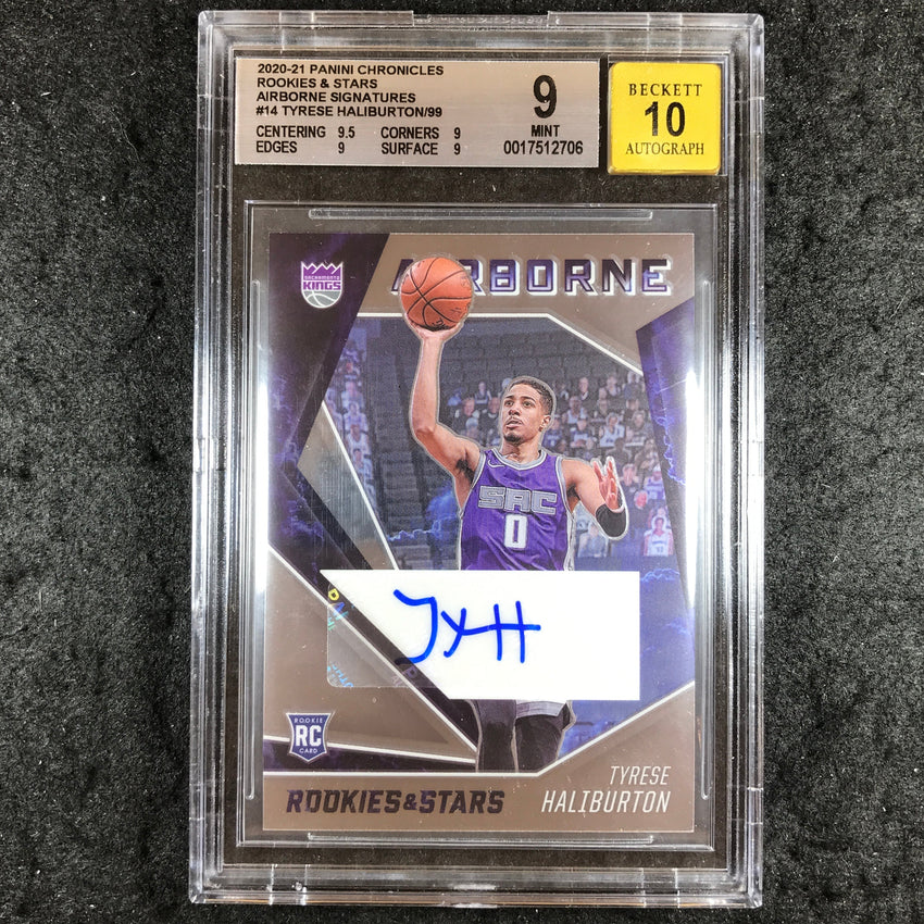 2020 Chronicles TYRESE HALIBURTON Rookies Stars Airborne Auto 42/99 BGS 9 (706)