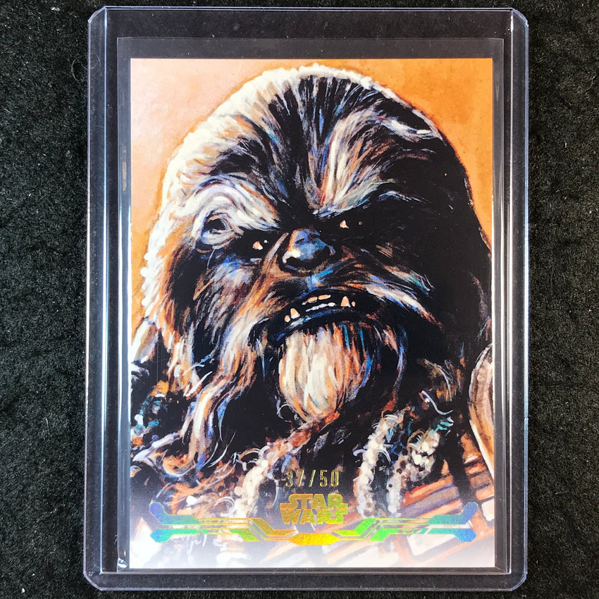 2025 Topps Star Wars Smugglers Outpost KRRSANTAN Stellar Art Card Gold 37/50