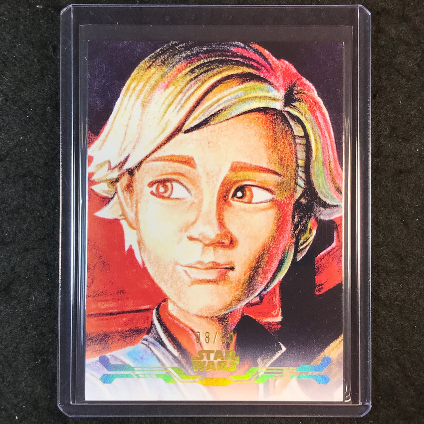 2025 Topps Star Wars Smugglers Outpost OMEGA Stellar Art Card Gold 8/50