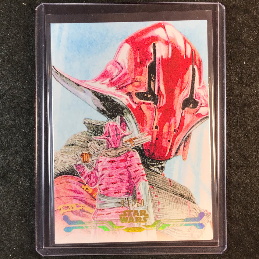 2025 Topps Star Wars Smugglers Outpost SIDON ITHANO Stellar Art Card Gold 1/50