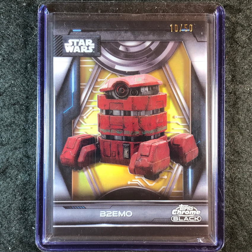 2025 Topps Star Wars Smugglers Outpost B2EMO Droid Shadowbox Gold 10/50