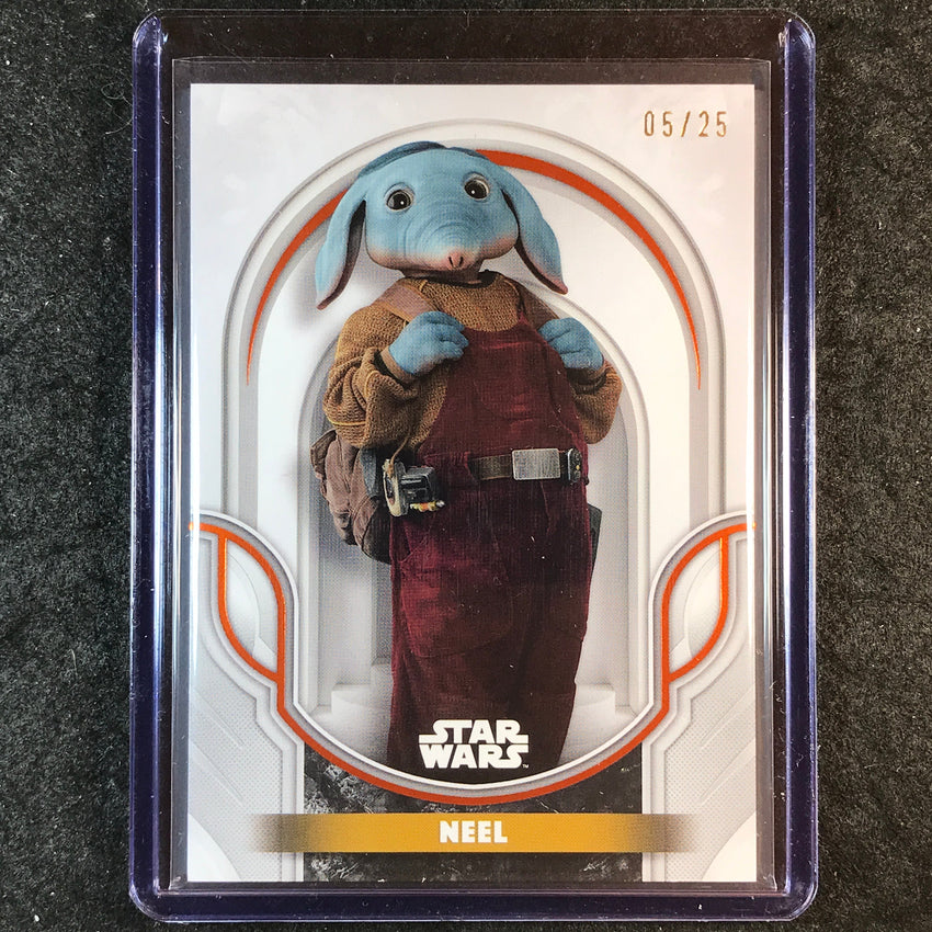 2025 Topps Star Wars Smugglers Outpost NEEL Galactic Antiquities Orange 5/25