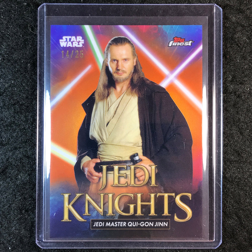 2025 Topps Star Wars Smugglers Outpost QUI-GON JINN Jedi Knights Orange 14/25