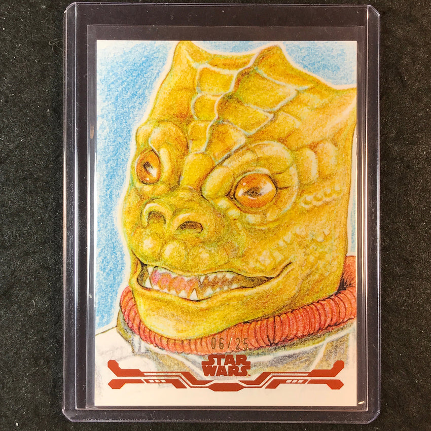 2025 Topps Star Wars Smugglers Outpost BOSSK Stellar Art Card Orange 6/25