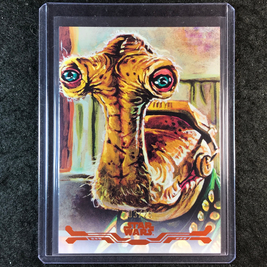 2025 Star Wars Smugglers Outpost MAYOR MOK SHAIZ Stellar Art Card Orange 3/25