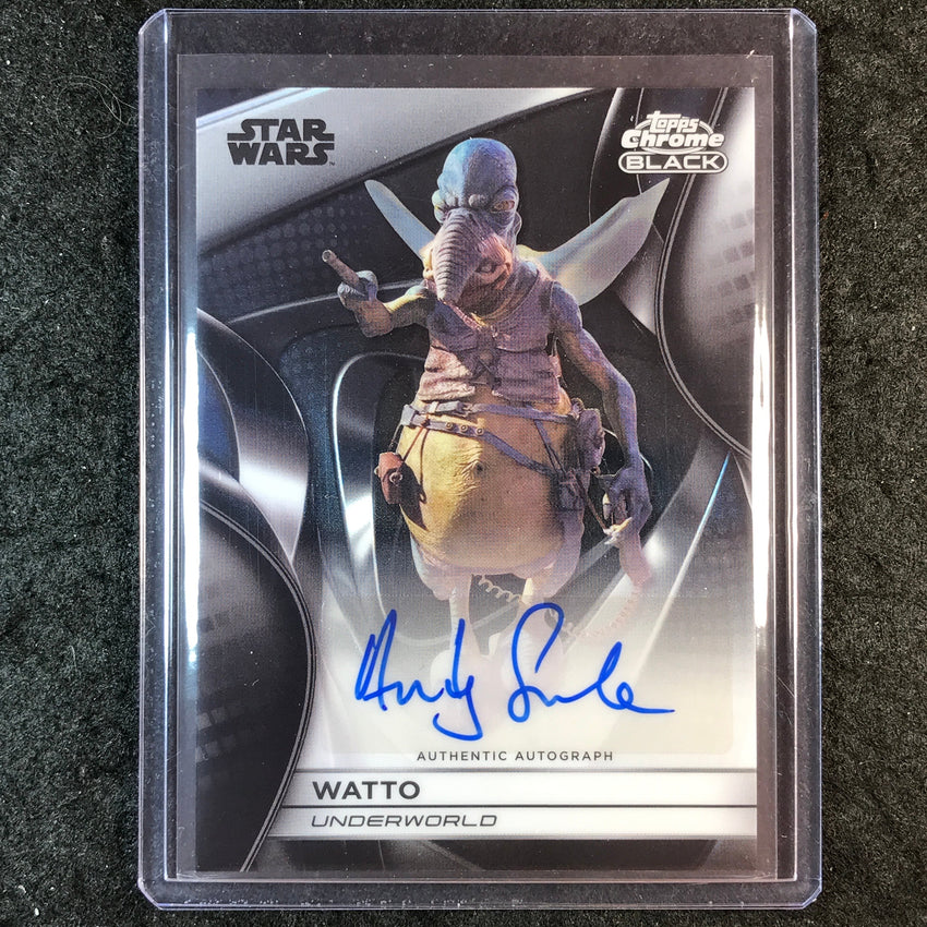 2025 Star Wars Smugglers Outpost ANDY SECOMBE AS WATTO Chrome Black Auto #CB-NS