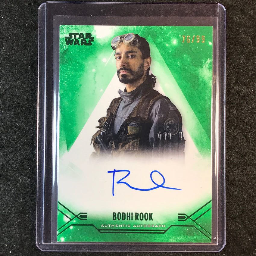 2025 Star Wars Smugglers Outpost RIZ AHMED BODHI ROOK Stellar Auto Green 76/99