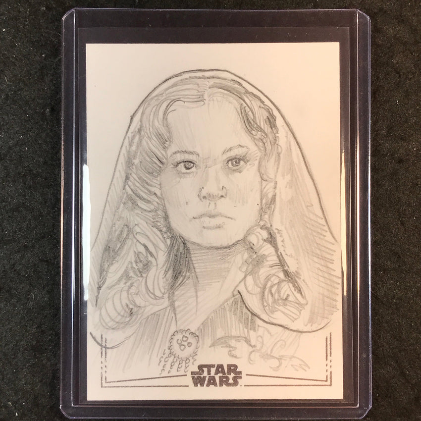 2025 Star Wars Smugglers Outpost PADME AMIDALA Artist Sketch 1/1 CARRIE CRAGGS