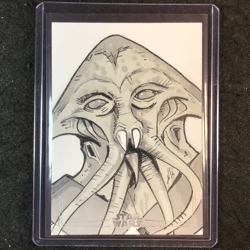2025 Topps Star Wars Smugglers Outpost QUARREN Artist Sketch 1/1 JOHN BRUCE