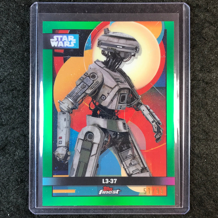 2025 Topps Star Wars Smugglers Outpost L3-37 Finest Green 51/99 #13