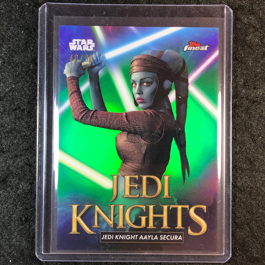 2025 Topps Star Wars Smugglers Outpost AAYLA SECURA Jedi Knights Green 40/99 #12
