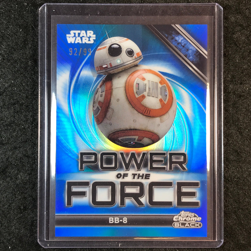 2025 Topps Star Wars Smugglers Outpost BB-8 Power of the Force Blue 92/99 #3