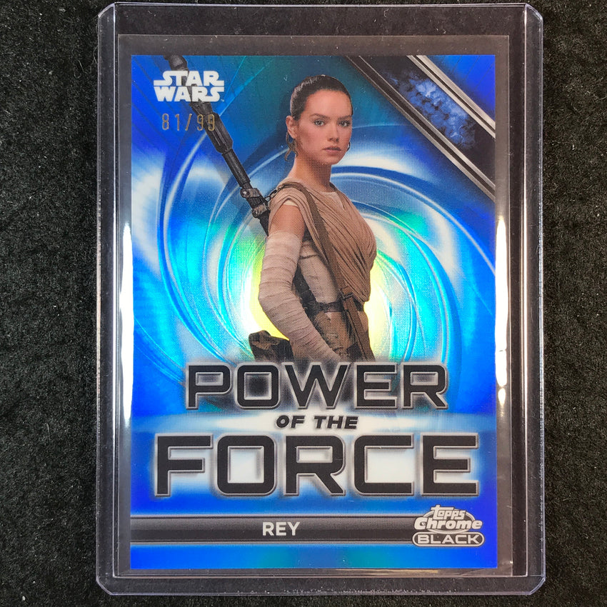 2025 Topps Star Wars Smugglers Outpost REY Power of the Force Blue 81/99 #10