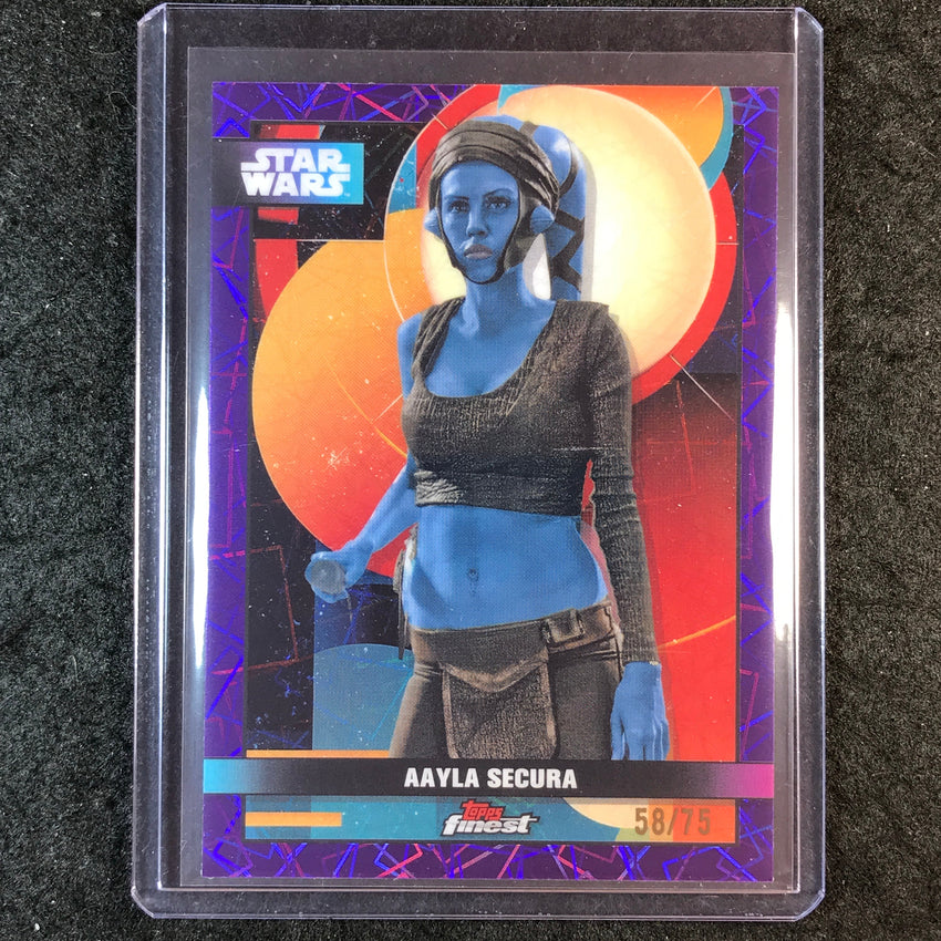 2025 Topps Star Wars Smugglers Outpost AAYLA SECURA Finest Purple 58/75 #15