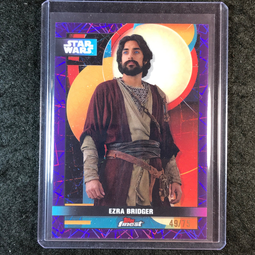 2025 Topps Star Wars Smugglers Outpost EZRA BRIDGER Finest Purple 49/75 #18