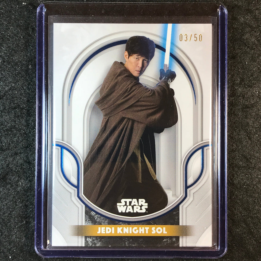 2025 Star Wars Smugglers Outpost JEDI KNIGHT SOL Galactic Antiquities Blue 3/50