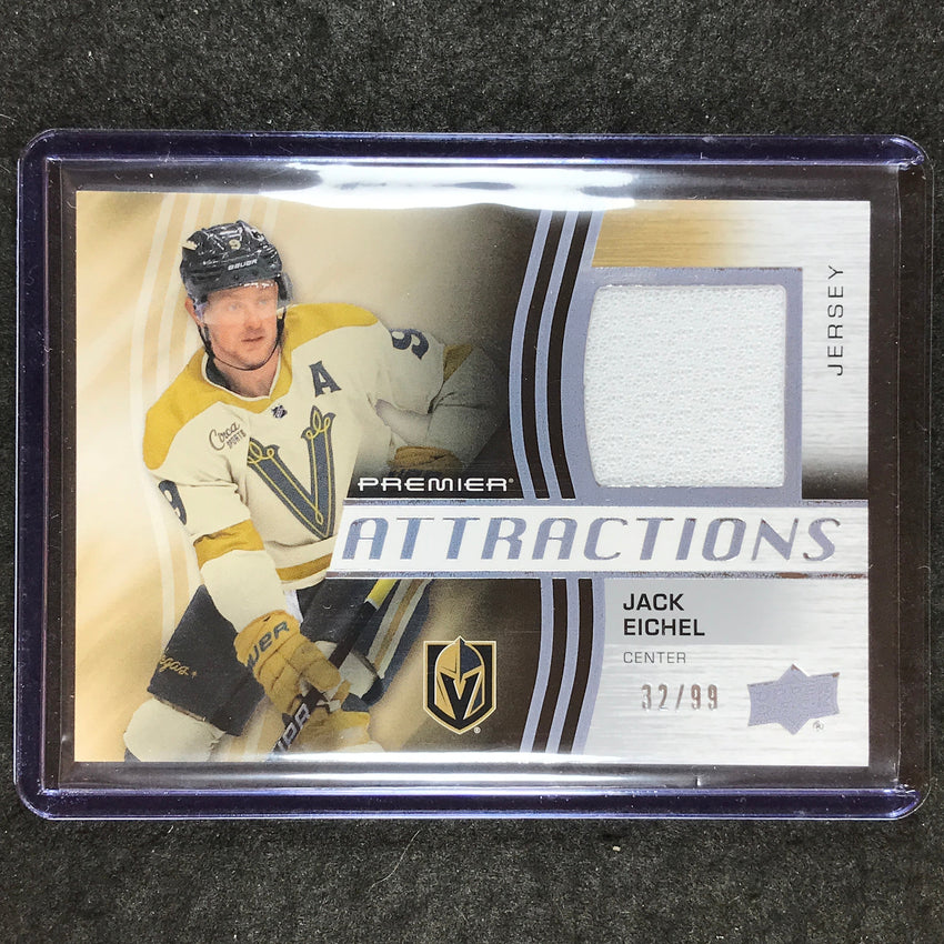2023-24 Premier NHL JACK EICHEL Attractions Jersey Relic 32/99