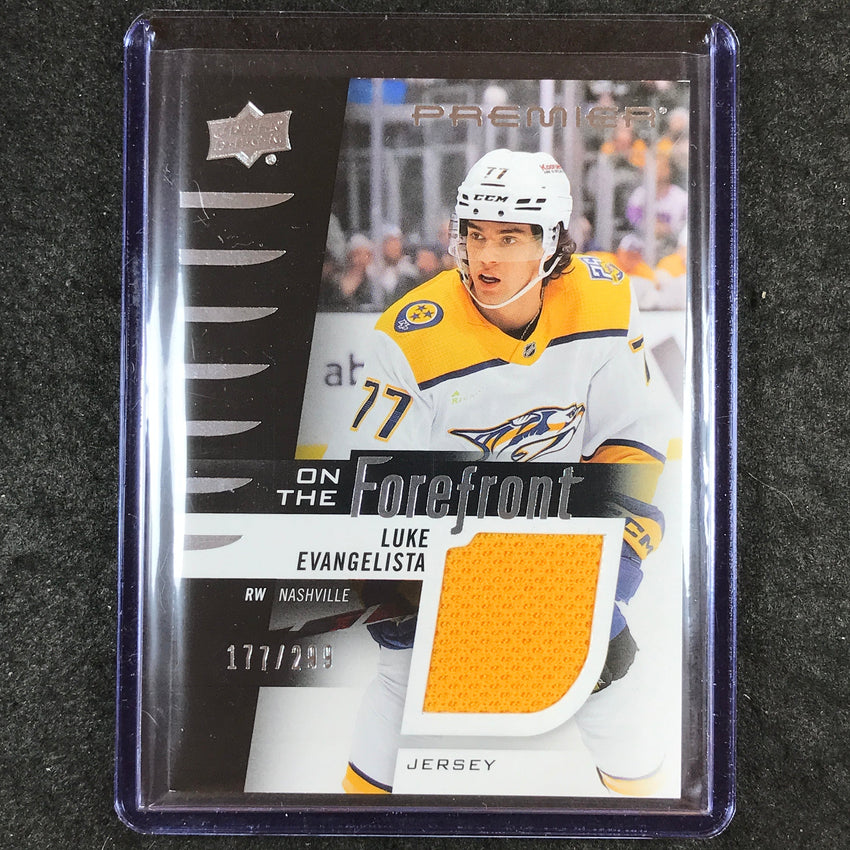 2023-24 Premier NHL LUKE EVANGELISTA On the Forefront Rookie Jersey 177/299