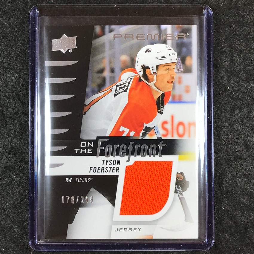 2023-24 Premier NHL TYSON FOERSTER On the Forefront Rookie Jersey Relic 78/299
