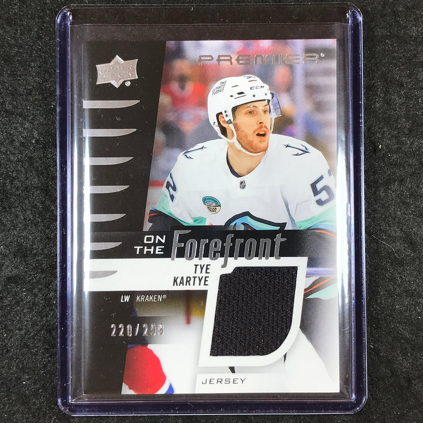 2023-24 Premier NHL TYE KARTYE On the Forefront Rookie Jersey Relic 220/299