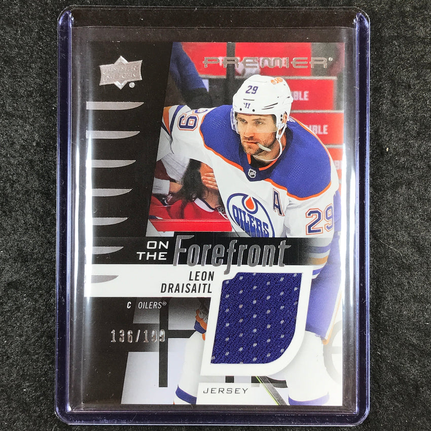 2023-24 Premier NHL LEON DRAISAITL On the Forefront Jersey Relic 136/199