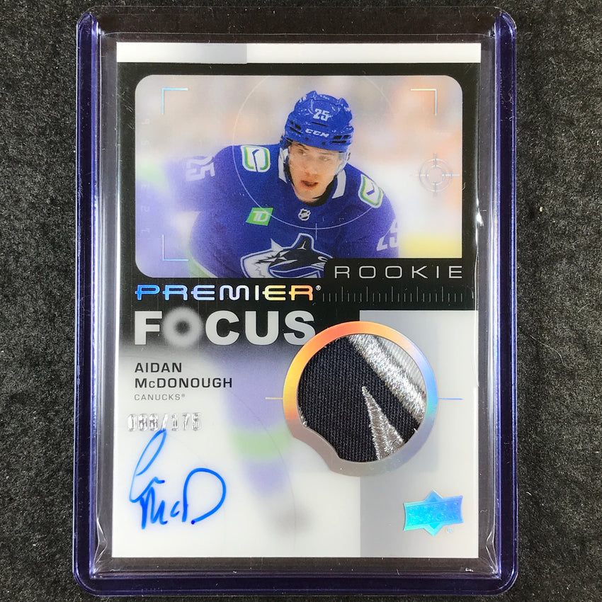 2023-24 Premier NHL AIDAN MCDONOUGH Focus Rookie Patch Auto 88/175