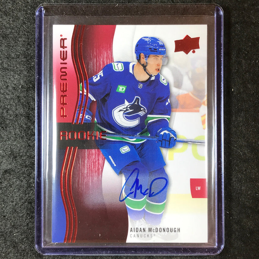 2023-24 Premier NHL AIDAN MCDONOUGH Base Rookie Auto Red #116 (A)