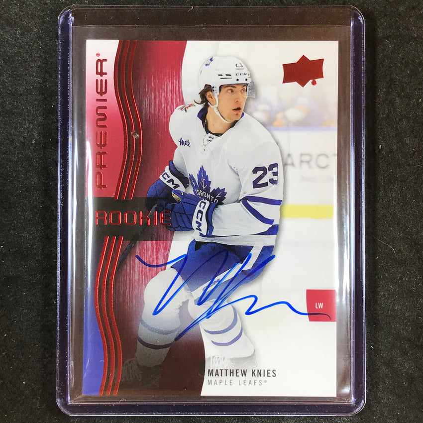 2023-24 Premier NHL MATTHEW KNIES Base Rookie Auto Red #138 SP