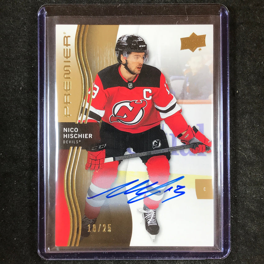 2023-24 Premier NHL NICO HISCHIER Base Auto Gold 18/25 #37