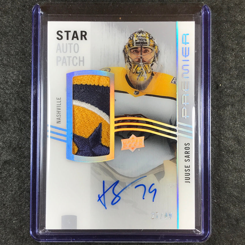 2023-24 Premier NHL JUUSE SAROS Star Auto Patch Acetate 27/49