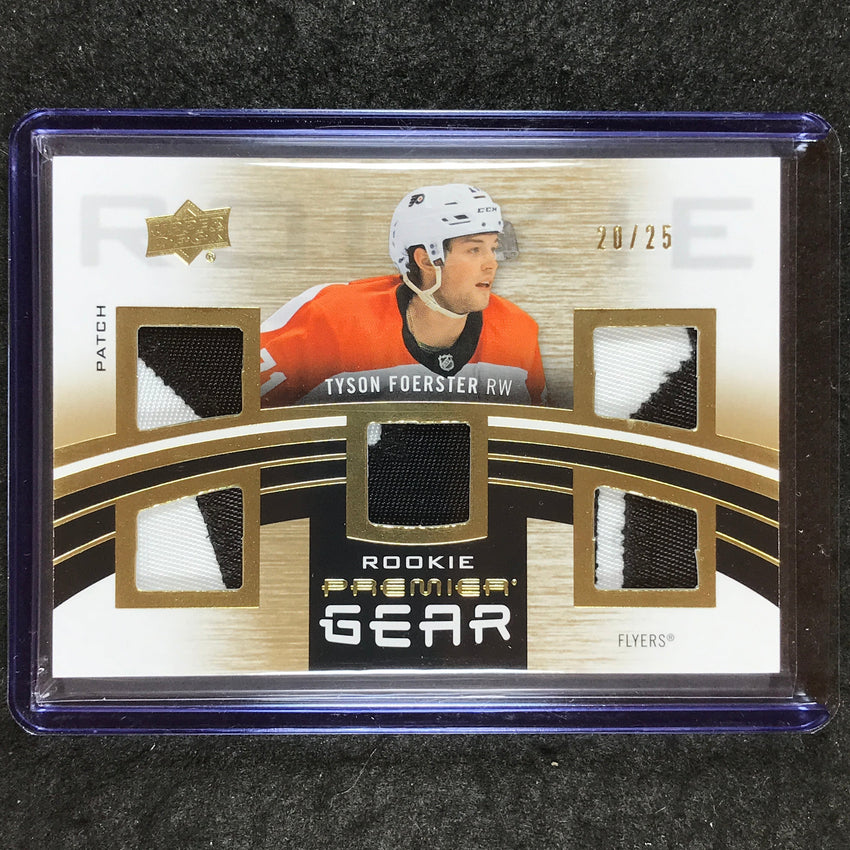 2023-24 Premier NHL TYSON FOERSTER Rookie Premier Gear Relic Gold 20/25