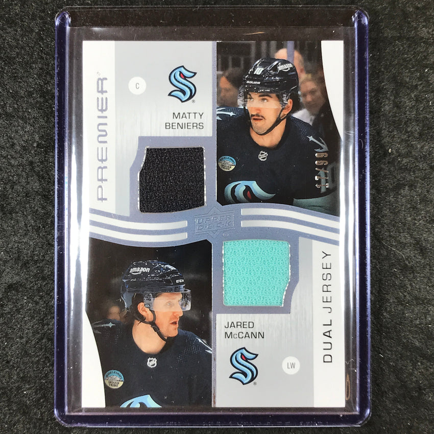 2023-24 Premier NHL MATTY BENIERS JARED MCCANN Dual Jersey Relic 17/99