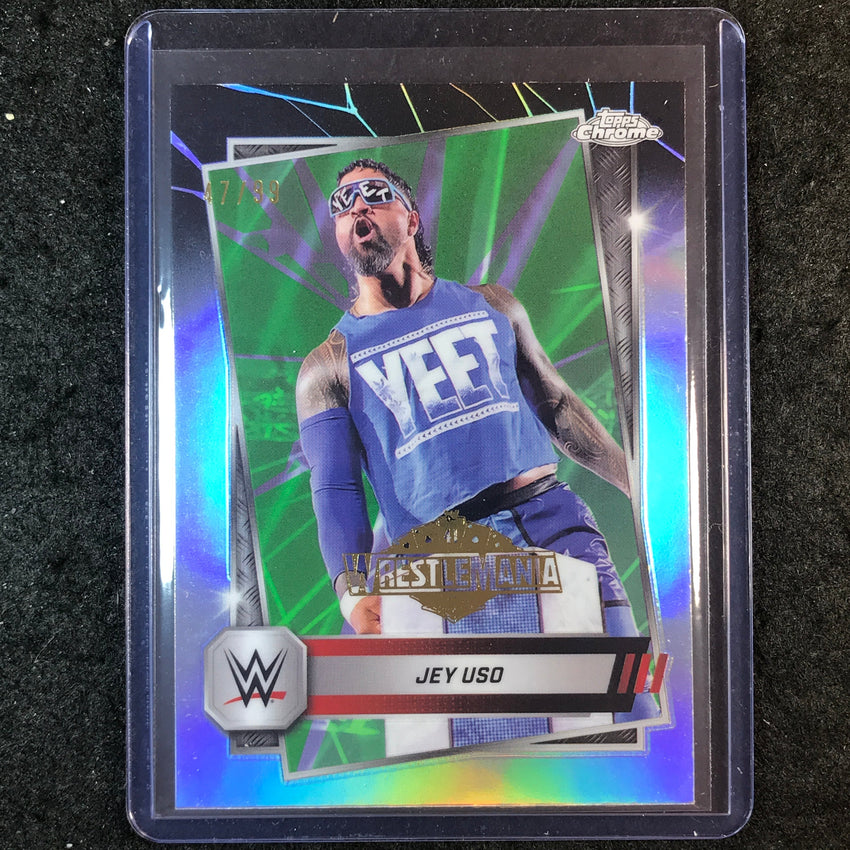 2026 Topps Chrome WWE JEY USO 2025 Buybacks Neon Green & Black 47/99 #106
