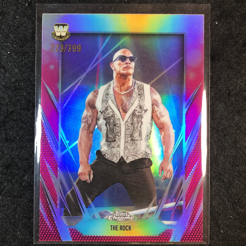 2026 Topps Chrome WWE THE ROCK Base Magenta /399 #1